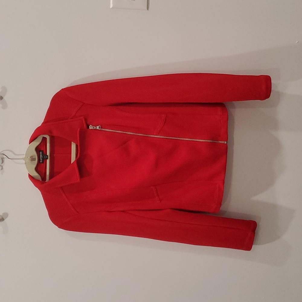 Red moto jacket L